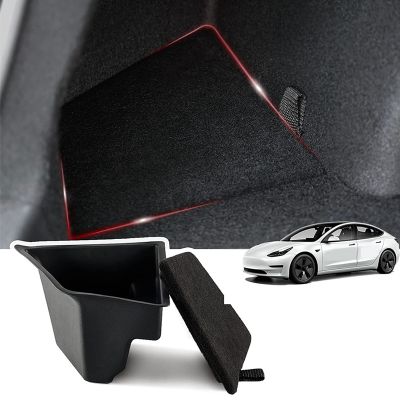 Rear Trunk Organizer Storage Box Trunk Organizer with Lid Side Storage Protector Packets for Tesla Model 3