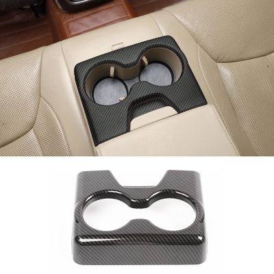 Rear Seat Centre Armrest Cup Holder Cup Trim Decor Sticker for Dodge Charger Chrysler 300C 2011-2021 ,ABS Carbon Fiber