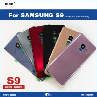 เหมาะสำหรับ Samsung Galaxy S9 G960หลังกระจกที่เปลี่ยนฝาครอบซองเก็บแบตเตอรี + มีโลโก้