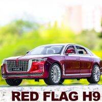 คอลเลกชัน H9 HONGQI โมเดลรถโลหะผสมหล่อขึ้นรูปจำลองได้สูงมี F568ดึงถอยหลัง