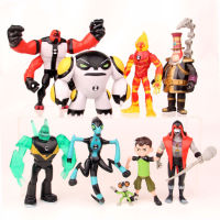 9pcsset Ben PVC Action Figure 10 Ben Tennyson Four Arms Grey Matter Kineceleran Diamondhead Heatblast Kids Toys Gifts