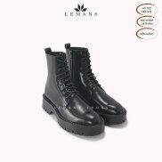 Chunky Combat Boots LEMANS CBB01 nam - Da bò nguyên tấm