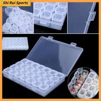 SHIRUI 28 สล็อต ปรับได้ ชัดเจน เล็บ Rhinestones Organizer กล่องเก็บของ เคสลูกปัด เครื่องประดับ