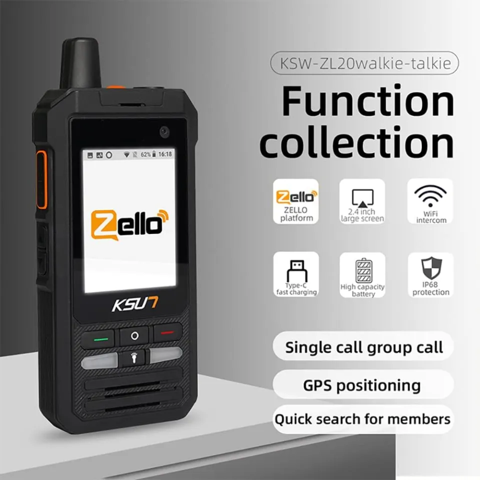 Two Way Radio Phone Zello 4G Network Radio 100 Miles Long Range Handheld  Smartphone WiFi Camera 2.4 Inch Screen Android KSUN ZL20 Lazada PH