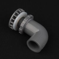 1Pc PVC 20 25 32 40 50มม. 90องศาหนาถังปลา Outlet 1/2 "Aquarium Water Inlet ถังน้ำข้อศอก Joint Drainage