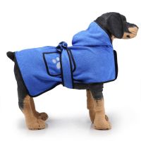 Dog Bathrobe Soft Super Absorbent Luxuriously 100 Microfiber Dog Drying Towel Robe With Hood/Belt For Large Medium Small Dogs