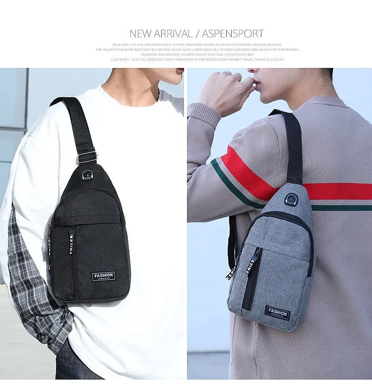 Chest Bag Fashion New Solid Color Men Chest Bag Outdoor Casual