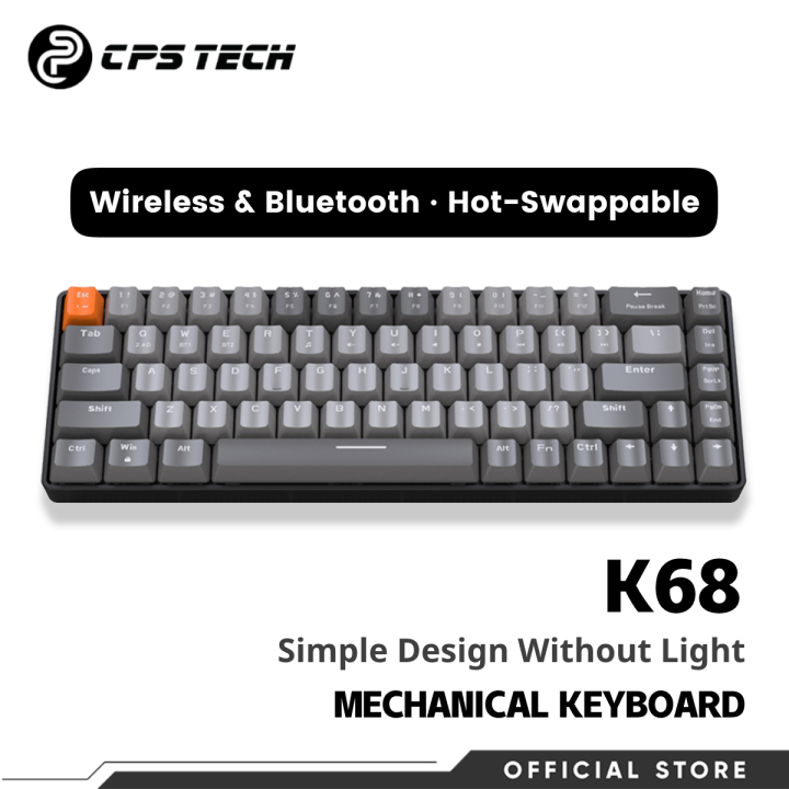 CPSTECH K68 Wireless Bluetooth Mechanical Keyboard Hot swappable 60% ...