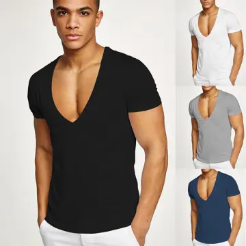 Deep v neck clearance t shirt online shopping