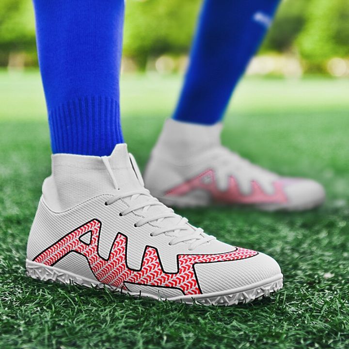 zhenzu-รองเท้าผ้าใบหุ้มข้อ34-47-รองเท้าฟุตบอลรองเท้าฟุตบอลรองเท้าฟุตบอลมีปุ่มน้ำหนักเบามากสำหรับเด็กผู้ชายสินค้าขายดีรองเท้าฟุตบอล