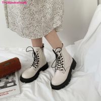 asdsadsaaff Botas femininas estilo punk botas com cadarço sapatos curtos de plataforma branco โรสโต fighte atacadores calçado para outono Y2k