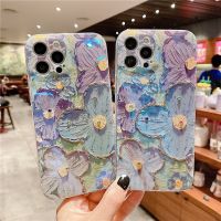 เคสนิ่มเพชรสุดหรูโทรศัพท์สลายเลเซอร์ดอกไม้แวววาว3มิติเคสสำหรับไอโฟน15 14 13 12 Pro Max 15 14 Plus