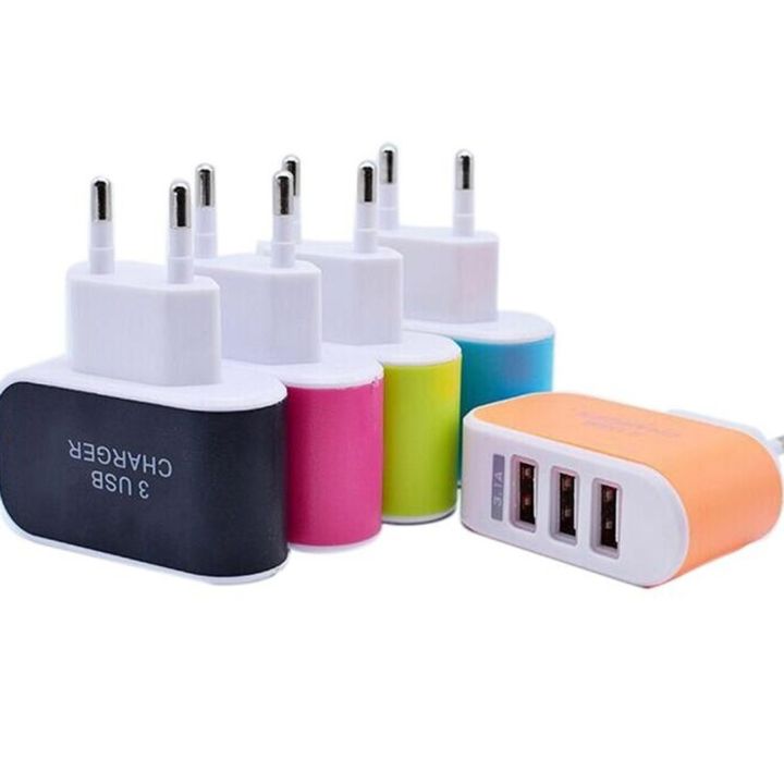 สินค้าขายดี-triple-usb-port-home-travel-charger-adapter-หัวชาร์จอัจฉริยะ