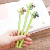 3pcs Cute Koala Bear Gel Ink Pens for Writing Black Color Ink Pen Green Branch Roller Ball Pens Stationery Office School F719 Pens