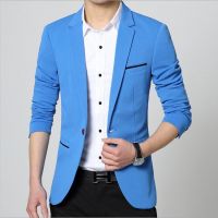 ZZOOI 2022 Spring Autumn New Men Blazer Fashion Slim Fit Male Suit Jacket Coat Elegant Mens Dress Clothes Business Trend Coat