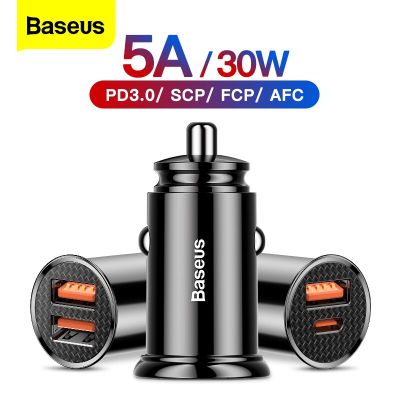 Baseus พอร์ต2พอร์ต12-24โวลต์สำหรับอะแดปเตอร์ไฟฟ้ารถยนต์ที่ให้แสงสว่างกับเต้าเสียบ USB คู่ R 5A ชาร์จอย่างรวดเร็ว
