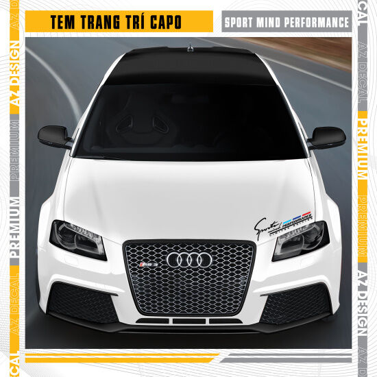 Tem capo ô tô chủ đề sport mind mperformance cp03 decal xe ô tô cao cấp - ảnh sản phẩm 7