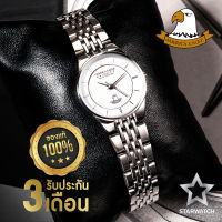 AMERICA EAGLE นาฬิกาข้อมือผู้หญิง สายสแตนเลส รุ่น AE052L - Silver / White