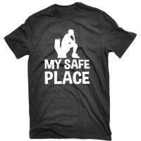 Men Hiphop T Shirt Funny Tshirt For Him My Safe Place Bathroom Humor Mens Cool Tshirt 100% cotton T-shirt