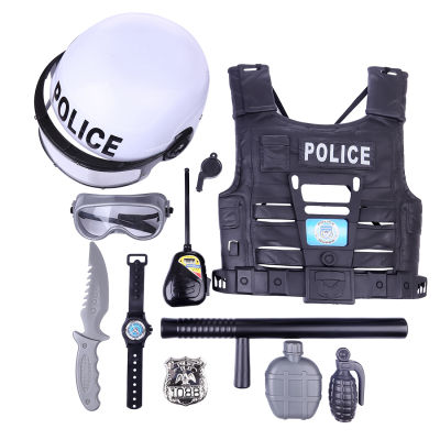 7810 pcs Police Suit For Chlidrens Policeman Cosplay Policeman Costume With Helmet Goggles Police Officer Wear For Kids