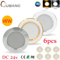 OU BANG 6Pcs LED Downlight DC 24V โคมไฟเพดาน5W 9W 12W 15W 18W Cool White/warm White Led โคมไฟเพดานทอง/เงิน/สีขาว DC 24V Led Light