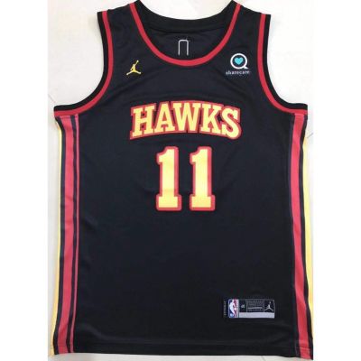 Most Popular 2021-22 เสื้อบาสเกตบอลเอ็นบีเอ 【10 Styles】2021 NEW NBA Jersey Atlanta Hawks No.11 TRAE YOUNG เสื้อบาสเก็ตบอลสีดำ