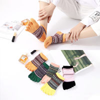 5 Pairs Five Finger Ankle Socks Womens Cotton Contrast Colors Stripes Breathable Sports Short Tube Harajuku Socks with Toes Gift