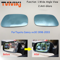 YVIKJ ด้านข้างกระจกมองหลังเลนส์แก้วสีฟ้าสำหรับ Toyota Camry Xv30 1998 1999 2000 2001 2002 2003มุมมองมุมกว้างป้องกันแสงสะท้อน