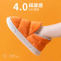 Winter Down-jacket Designer Warm Couples Fur Boots Waterproof Upper Fluffy Women Fur Slippers Slip-on Soft Ladies Fuzzy Slides