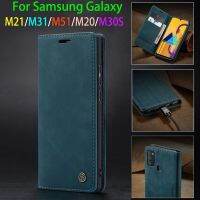 เคสหนังสุดหรูสำหรับ Samsung M51 Galaxy เคสโทรศัพท์แบบธรรมดาที่จับพลิกแม่เหล็ก M30S กระเป๋าสตางค์สำหรับ M31 Samsung M20ม. 51