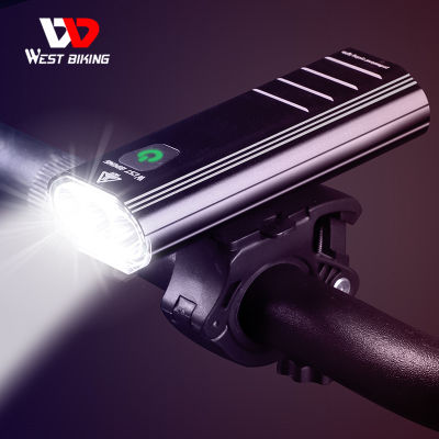 2021WEST BIKING 3000 Lumen Bike Light 3 LED 5200mAh USB Rechargeable MTB Front Rear Lamp Waterproof Flashlight With 2 Brackets