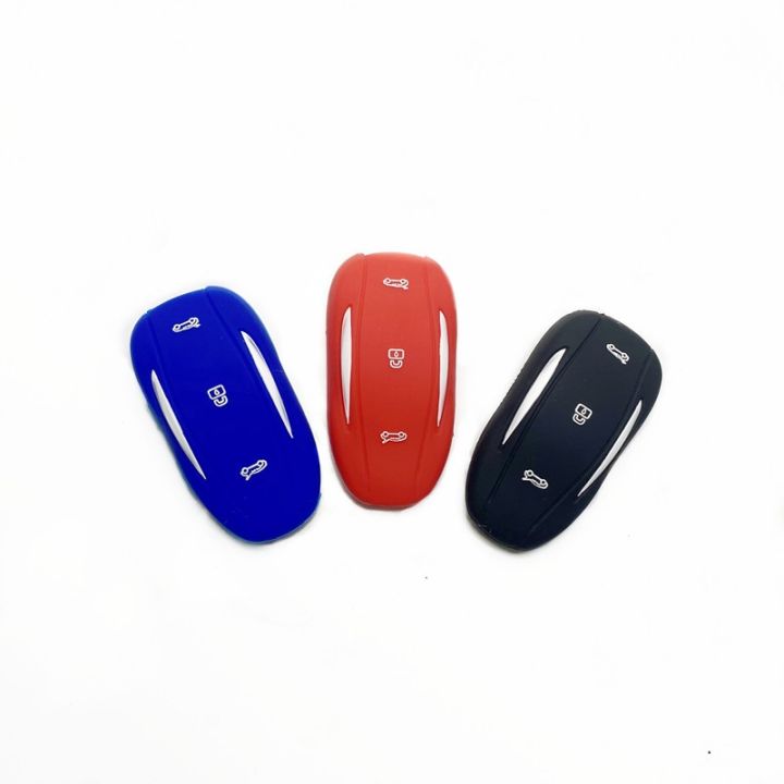huawe-silicone-remote-car-key-cover-case-shell-protector-car-styling-for-tesla-model-3-model-s-key-holder-decoration-car-accessories