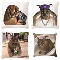 Floppa Cushion Cover Cute Meme 40x4 0 Home Decor Dakimakura Funny Caracal Cat Pillowcase For Living Room Housse De Coussin