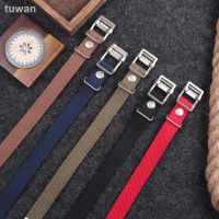 ASY Tali Jam Kanvas วินเทจทำด้วยมือ20มม. แท่งสแตนเลสสตีล Seiko สำหรับทหารสายรัดข้อมือนาฬิกาสร้อยข้อมือสากล