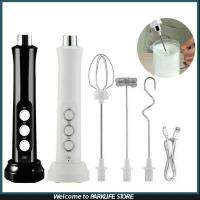 3 In 1 Portable Electric Milk Frother 3 Speed Rechargeable Double Whisk Mixer Stirrer Egg Beater