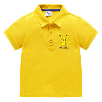 Pokémons Pikachu เสื้อยืดลายการ์ตูนสำหรับเด็ก,เสื้อยืดสำหรับเด็กหญิงเด็กชายเสื้อโปโลมีปกสไตล์เกาหลีแบบใหม่ฤดูร้อนผ้าฝ้ายแขนสั้น0000