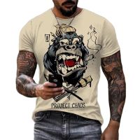 Violent gorilla head breathable casual mens T-shirt 3D printing short sleeved shirt men and women shopping Versatile Tshirt top