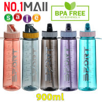 ขวดใส่น้ำแบบพกพา ขนาด 900 ML มีที่จับ มีมาตรบอกระดับน้ำ สไตล์สปอร์ต กระบอกน้ำดื่ม แบบพกพา มีที่จับ มีหลอดในตัว ? สินค้าพร้อมส่ง ?