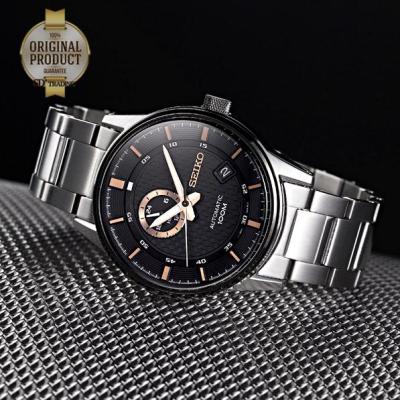 SEIKO Automatic Men’s Watch รุ่น SSA889K1 ขอบตัวเรือนรมดำ - Silver/Black-PinkGold รับประกันศูนย์ SEIKO THAILAND 1ปี ของแท้100% SSA889K