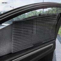 1Pc Car Automatic Retractable Parasol Car Side Window Mesh UV Protect Curtain Foldable Curtain Sunshade