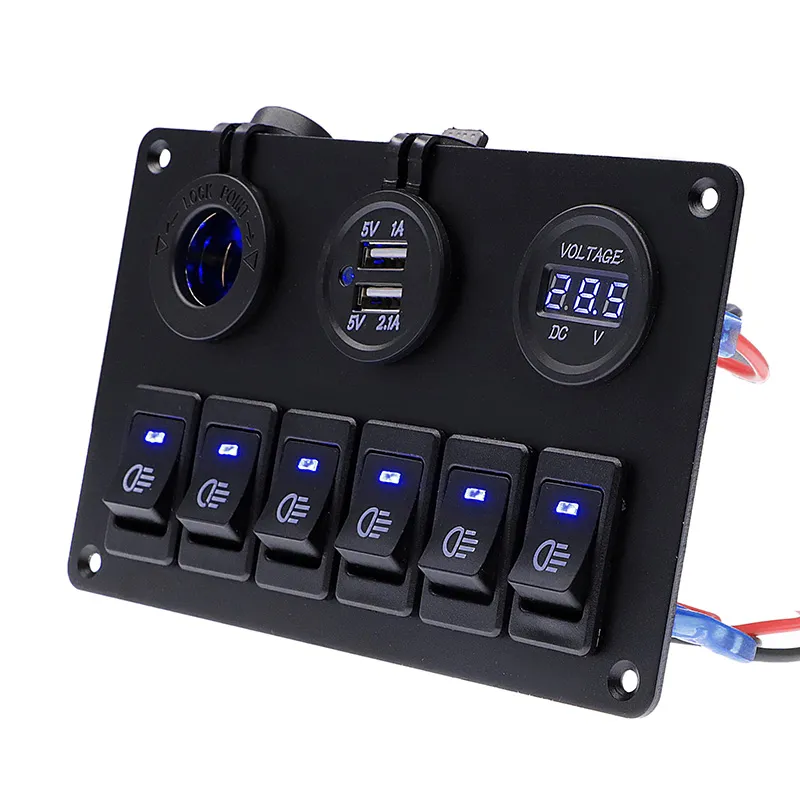 Gang LED Switch Panel 12V Power Outlet USB Charger 3.1A Digital Voltmeter  Toggle Switch Control For Car Boat Camper Marine RV Lazada PH