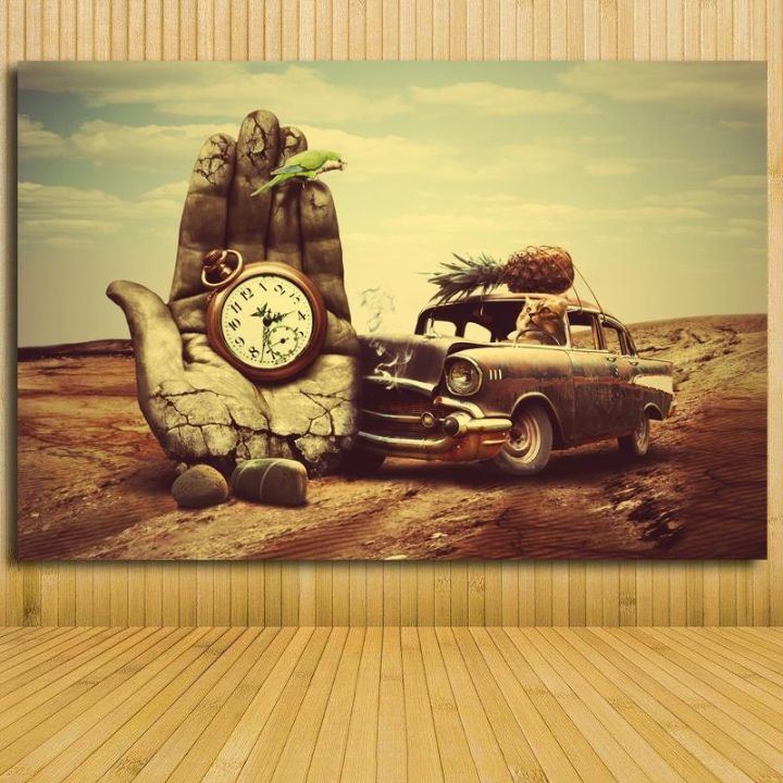 canvas-painting-wall-decor-classic-art-salvador-dali-hand-watch-car-pineapple-parrot-prints-posters-wall-art-for-living-room