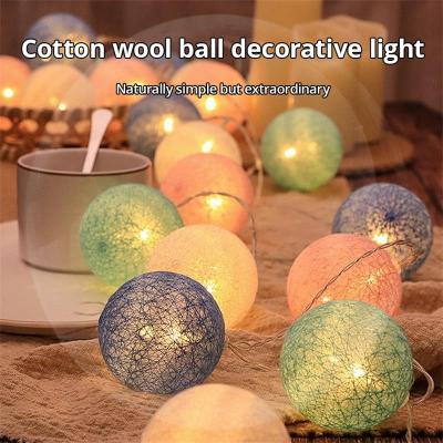 LED Cotton Ball String Light Christmas Holiday Ins Decoration Bedroom Small Colored String Flashing Light