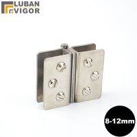 【CW】 steel glass door hinge / clamp no holes double folder  Hardware for Thickness 8-12mm