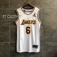 เสื้อคุณภาพสูง [MY Ready Stock] Lebr0n James 6 [NEW SEASON] White Los Angeles Lakers Yellow Home NBA Basketball Jersey Singlet