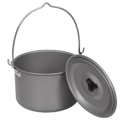 Picnic Hanging Pots Aluminum Alloy Cooking Pot 4.5L Compact Camping Pot for Hiking Backpacking Picnic