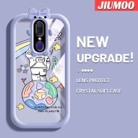 เคส JIUMOO สำหรับ OPPO F11 A9 A9X 2019เคสลายการ์ตูนนักบินอวกาศสีสันสดใสน่ารักมอนสเตอร์ตัวน้อยเลนส์กล้องถ่ายรูปแบบนิ่มกันกระแทกแบบใสเคสมือถือเรียบง่ายฝาครอบป้องกันซิลิโคนความคิดสร้างสรรค์โปร่งใส