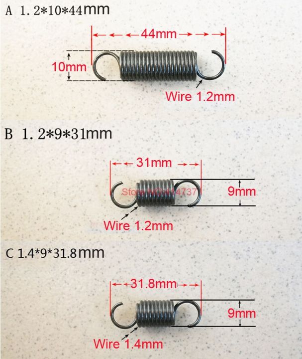【☸2023 New☸】 zhongkouj558251 เหล็กคาร์บอน1.2ขนาด1.2*9*31/44มม. ปริงขดรับแรงดึงสปริง Od = 9มม