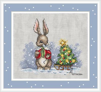 Christmas Bunny 26-25 Embroidery Cross Stitch Kits Craft DIY Needlework Cotton Canvas Needlework