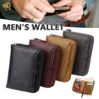 POS Retro Men S Short Wallet Business Money Clip Multifunctional Large Bill Position Vertical Paragraph Coin Purse 【 Fast Delivery】